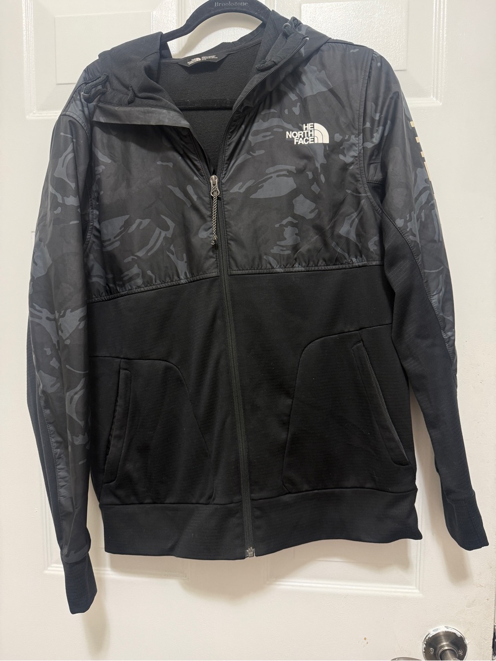 The North Face Men's Black Camo Zip-Up Hoodie Jacket